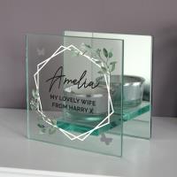 Personalised Botanical Mirrored Glass Tea Light Candle Holder Extra Image 1 Preview